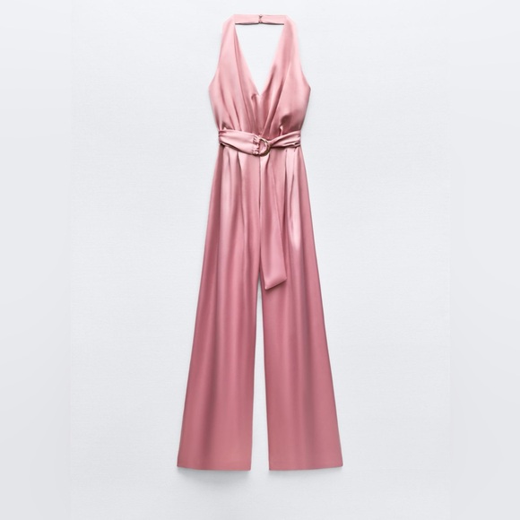 zara pink jumpsuit dress Zara - Long Textured Floral Jumpsuit - Pink - 6 Years (45,2 Inches)